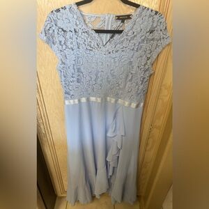 NEW Miusol Women's Lace Ruffle Bridesmaid Maxi Dress Sz XL Romantic Light Blue